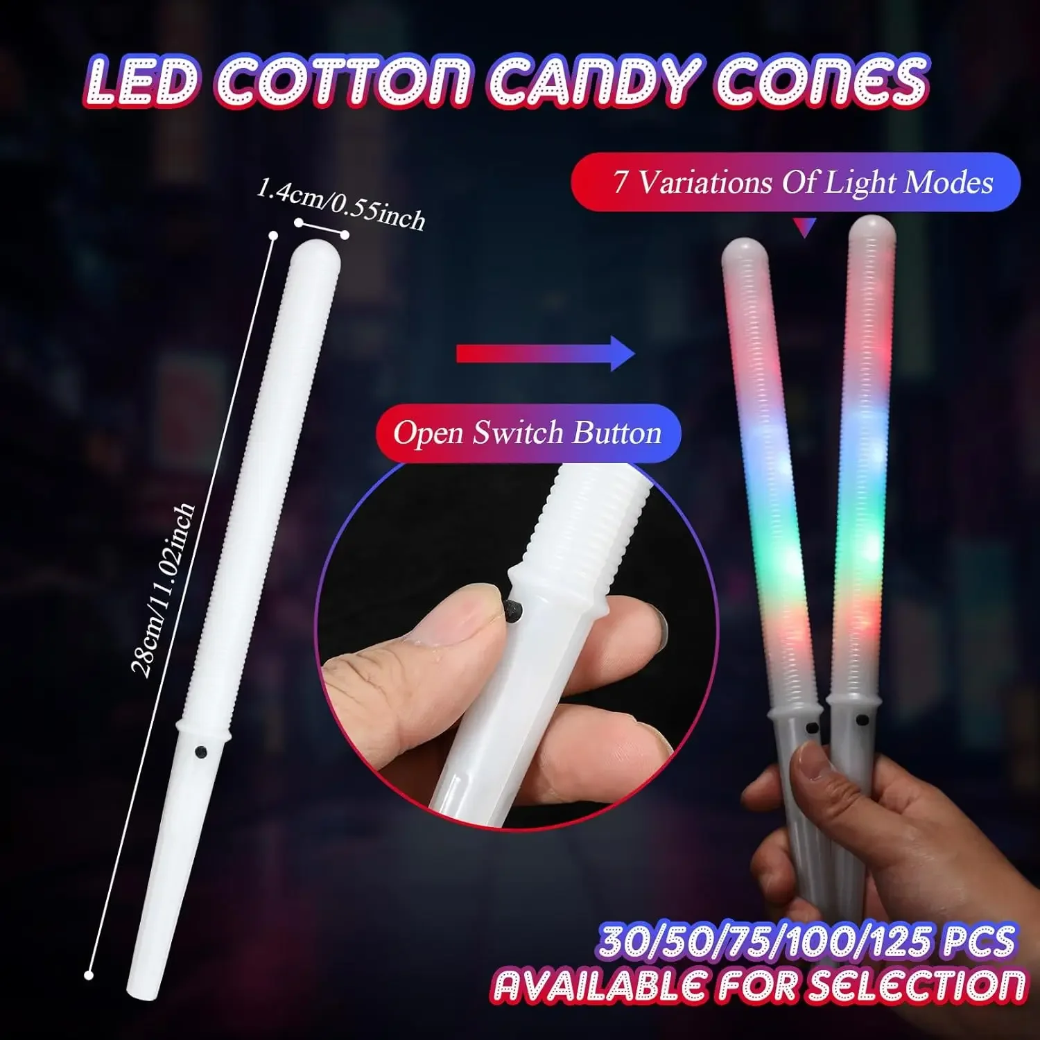 10/30 шт. светодиодных конусов – обзор и цена Cotton Candy Cone